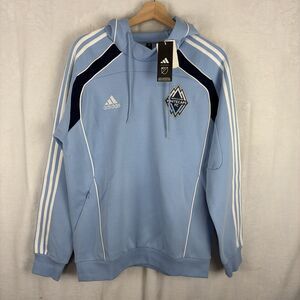 Adidas MLS Vancouver Whitecaps FC Travel Hoodie Blue Size Medium NWT